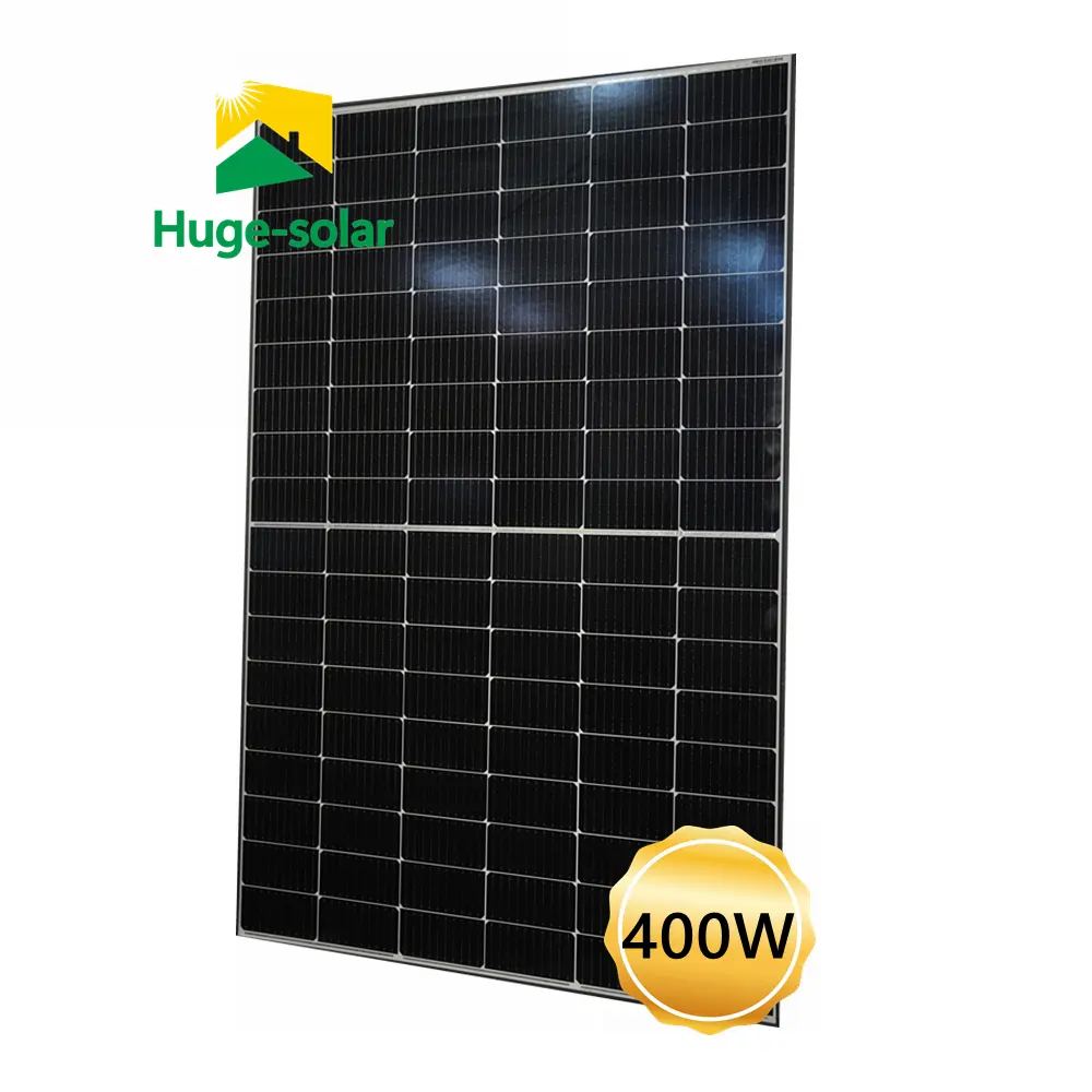 Lớn Năng Lượng Mặt Trời Đầy Đủ Màu Đen Pv Mô-đun 420 Watt 400W Năng Lượng Mặt Trời Bảng Điều Chỉnh Kit Mono Tinh Thể Cổ Phiếu Cho Nhà Ngoài Trời Mái Ngói