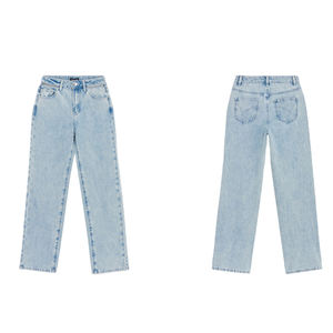 Pantalones Vaqueros Casuales Holgados y Transpirables para <span class=keywords><strong>Mujer</strong></span>, de Cintura Alta, con Corte Recto, Estilo Baggy, con Cintura Desgarrada - Product Image 2