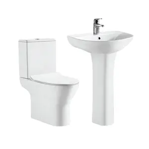 Medyag Classic Ceramic Pedestal Sink Bathroom Hand Wash Basin With Pedestal