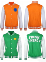 Veste de baseball rétro personnalisée avec logo, motif dessin animé, style Letterman, vierge et gaufrée pour homme