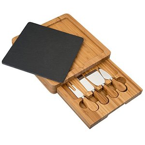 Planche à fromage et couteau en bois de bambou personnalisés - Product Image 1