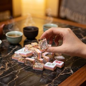 2026 New Luxury <b>Foldable</b> American Mahjong Set, Eco Durable Melamine Portable 4 Player <b>Table</b> <b>Game</b> - Product Image 5
