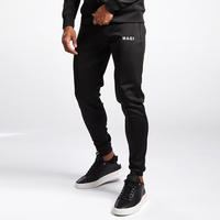 Pabrik Pakaian Logo Kustom Setelan Olahraga Pria Slim Fit Resleting Hitam Tebal Setelan Jogging Polos Logo Sendiri Setelan Jogger Pria Tracksuit
