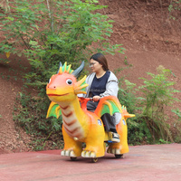 Vente en gros de voitures électriques pour adultes en forme de dragon orange |   Manège de dinosaure ambulant pour parc d'attractions à vendre