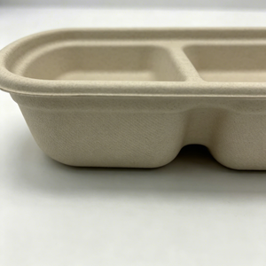 Boîte à tacos en bagasse de canne à sucre à 3 compartiments avec plateau à sauce, emballage alimentaire jetable biodégradable à emporter - Product Image 2