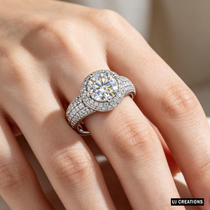 <b>Custom</b> Silver/10K/14K/18K Solid Gold 1.0 Carat VVS-VS Quality Round Lab Grown Brilliant Cut Diamond engagement <b>Ring</b> - Product Image 4