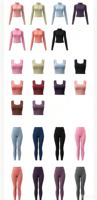 Ensemble 3 pièces de vêtements de sport pour femme, motif écossais, effet seconde peau, séchage rapide, avec veste zippée à taille haute et design avant sur la taille