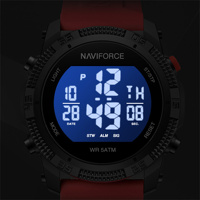 Jam Tangan Digital NAVIFORCE Resmi 7104 untuk Pria dengan Tali Silikon, Pembelian Grosir, Tahan Air, Layar LCD, Jam Tangan Pria Original Reloj
