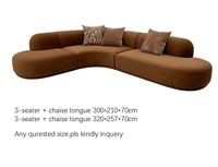 Geschwungenes Ecksofa Moderner Luxus-Samtstoff 3-Sitzer Ecksofa Hochdichter Schaumstoff Modulares Umweltfreundliches Wohnzimmer-Sofa