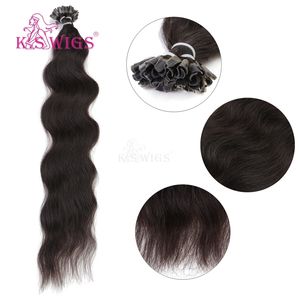 Extensiones de Cabello Virgen con Punta en U KSWIGS de 12-28 Pulgadas, Ondas Suaves Estilo Playa para Festivales Bohemios y Vacaciones de Verano - Product Image 1
