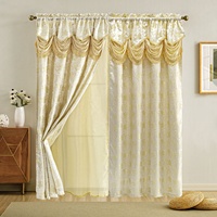 Rideau Jacquard Double Couche Valance Prêt à Poser à Passe-Tringle, Belle Maison, en Gros, en Promotion pour Chambre et Salon