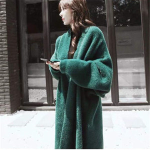 Fábrica Outono Inverno Senhoras Slouchy Longo <span class=keywords><strong>Fuzzy</strong></span> Cardigans Em Branco Cozy Maxi Casaco Aberto Frente Camisolas De Malha Mulheres - Product Image 2