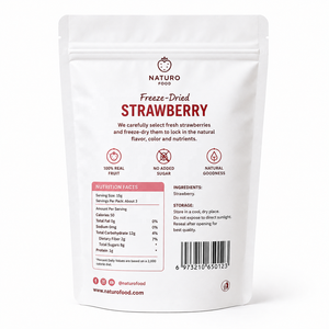 Wholesale Custom Printed Freeze Dried Fruit Packaging Bag Resealable Stand Up Pouch with Strawberry Shape <b>Window</b> - Product Image 3