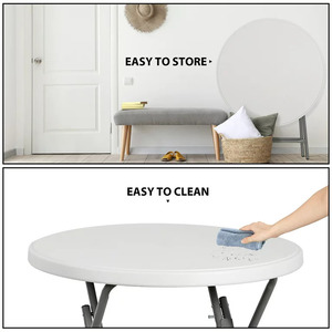 Portable Lightweight <strong>High</strong> <strong>Top</strong> Plastic Bar <strong>Table</strong> Foldable Outdoor Bistro for Dining for Party Wedding Hotel Events - Product Image 3