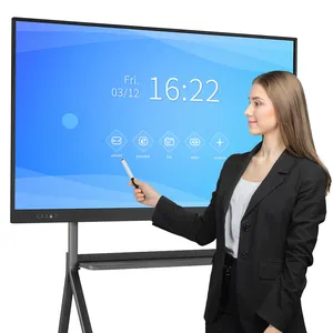 100 inç malzemeleri okul ofis beyaz tahta interaktif akıllı tahta dokunmatik ekran dijital panoları siyah Android beyaz LED Anti cam