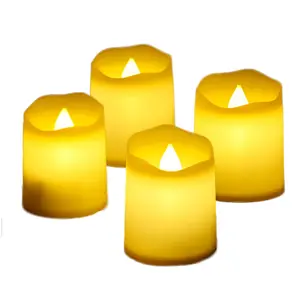 Velas votivas sin llama con luces LED, vela eléctrica parpadeante para mesa de boda, Festival, Halloween y Navidad