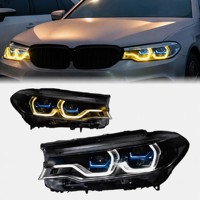 Pour BMW G30 Série 5 2018-2020, ensemble de phares à LED, double lentille de projecteur, accent bleu, phare avant