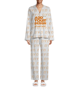 Setelan piyama poliester pria, celana lengan panjang bercetak 2 potong untuk pria - Product Image 6