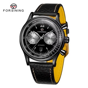 Jam Tangan Pria FORSINING 6921 Top Luxury Replica Automatic Movement <span class=keywords><strong>Pilot</strong></span>, Mekanik dengan Tali Kulit Asli, Elegan - Product Image 3