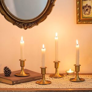 Set of 2 Small Vintage Gold Metal Taper <strong>Candle</strong> Sticks Elegant Low <strong>Hanging</strong> <strong>Candle</strong> Holders for Home Decoration Weddings Parties - Product Image 5