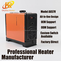 Chauffage d'air diesel vertical portable OkyRie AX57V 5KW avec réservoir intégré de 5L, télécommande LCD, chauffage de stationnement pour voiture