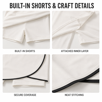 Jupe-short de golf personnalisée pour femme, taille haute, avec bordure noire, short intégré, anti-humidité, pour le golf et les activités de plein air