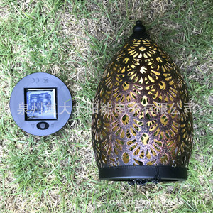 Lámpara Solar de Hierro con Panel Solar para Decoración de Jardín y Patio - Product Image 1