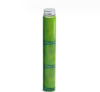 Botol Kemasan 400ML Bentuk Bambu Unik, Desain Slim PET, untuk Jus, Susu, Kopi Dingin, Smoothie, dan Teh Susu (satu kali pakai)