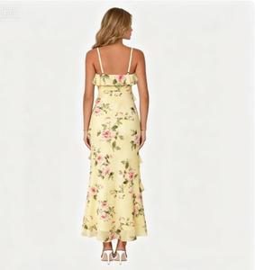 Nouvelle <span class=keywords><strong>Robe</strong></span> Longue <span class=keywords><strong>d</strong></span>'Été pour Femme, Style Bohème Floral, Sexy et Tendance, Coupe Ample en Dentelle, Bretelles Fines, Idéale pour les Fêtes - Product Image 5