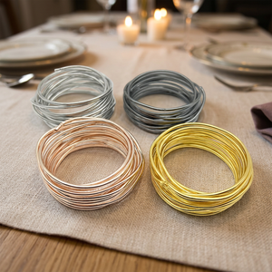 Anneau de serviette en aluminium de luxe pour les fêtes de mariage, design moderne avec construction durable et construction légère - Product Image 2