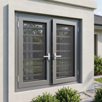Fenêtres en aluminium à battants de haute qualité pour villas résidentielles, système résidentiel standard