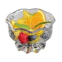 Petit bol en verre transparent à motifs en dentelle, style Instagram, pour salade, fruits secs, crème glacée, fruits