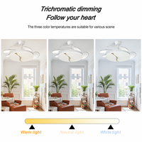 Vente chaude Moderne 42 Pouces En Forme De Vague LED Invisible Ventilateur Lumière DC Moteur 110-240V Télécommande Ventilateur De Plafond avec Lampe
