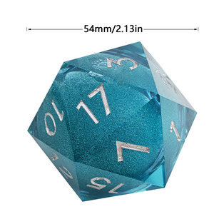 Jeu de dés D20 à noyau liquide <span class=keywords><strong>super</strong></span> large de 55mm dés en acrylique à bords polyédriques à <span class=keywords><strong>20</strong></span> faces pour les joueurs du MDN - Product Image 3