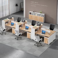 Porte-cartes moderne simple pour 64 personnes Écran Finance Bureau Bureau en bois pour le personnel Combinaison de chaises de bureau pour immeuble de bureaux