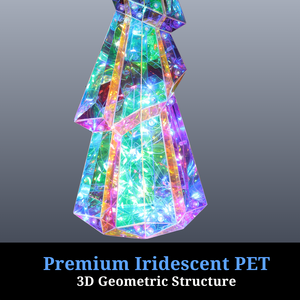 Handcrafted Luminous Xmas <b>Tree</b> Figure Iridescent Holographic PET Geometric Art Sculpture Modern Christmas Decoration Supplies - Product Image 3