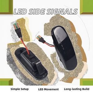 Indicatori di Direzione Laterali a LED Dinamici Opzionali con Effetto Scorrimento per Fiat Panda, Linea, Punto EVO e <span class=keywords><strong>Peugeot</strong></span> - Product Image 3