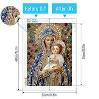 Kit de Peinture Diamant Personnalisable Forme Spéciale Vierge Marie Enfant Jésus Peinture Religieuse en Cristal et Pierres Précieuses Kit DIY Décoration Maison