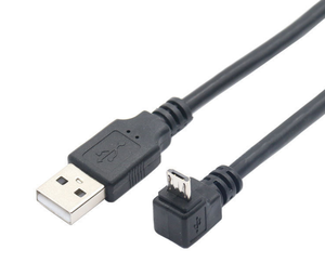 Câble de charge USB Micro 5P vers USB-A (90 degrés) avec blindage tressé et gaine en PVC pour iPhone - Product Image 1