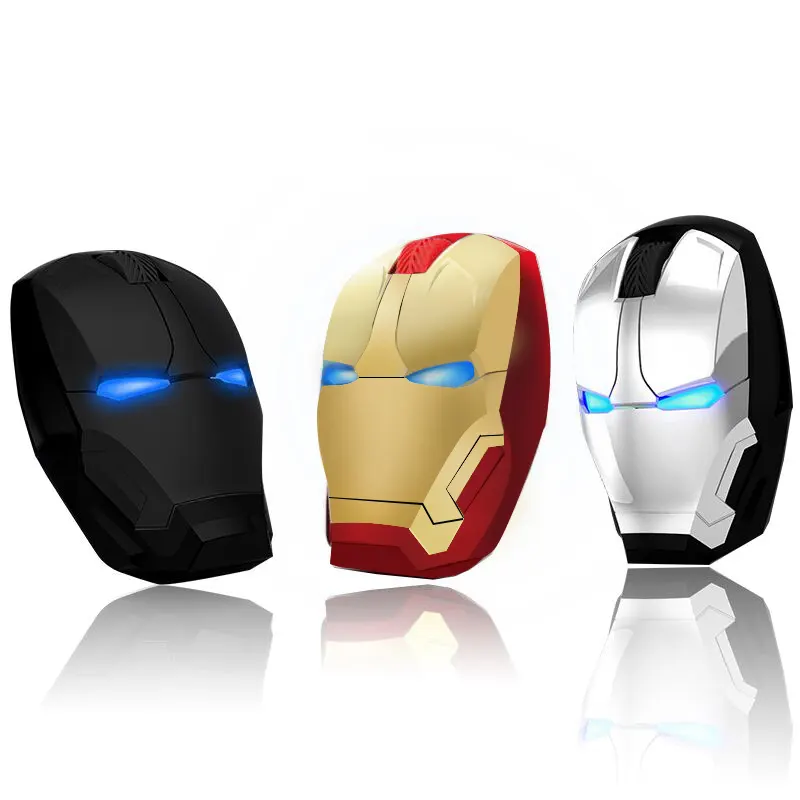 Fashion Ergonomic Gaming Cool Iron Man Mouse 2.4G Portable Silent Computer Mouse Wireless