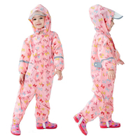 Combinaison de pluie pour enfants, garçons, filles, tout-petits, une pièce, avec capuche, motif dessin animé, respirante, en nylon imperméable, taille unique