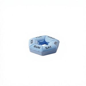 Boîte à pilules ronde en plastique pour 7 jours, organiseur de médicaments, sans BPA, boîte de rangement portable, logo OEM - Product Image 1