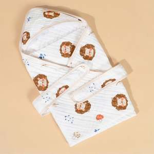 Couverture à capuche pour bébé en coton 100% tissé, super douce, respirante, séchage rapide, en mousseline, portable pour enfants - Product Image 2