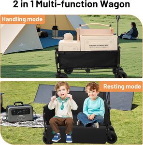 Hot Sales <strong>Wagon</strong> Bench Love Seat Collapsible Heavy Duty Four-Wheel <strong>Wagon</strong>-500 LBS Storage <strong>Beach</strong> Cart Big Wheels Camping Shopping - Product Image 4