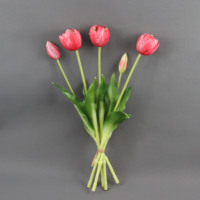Bunga Tulip PVC Lembut Berkualitas Tinggi Grosir, Buket Bunga Tiruan Sentuhan Asli 40cm, Bunga Meja Putih Buatan