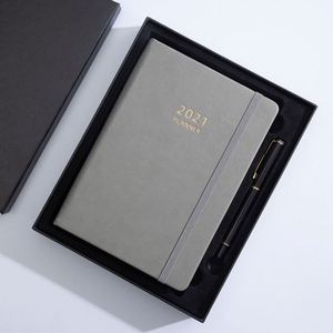 Carnet de notes A5 en cuir PU imprimé pour bureau, promotionnel, rouge/noir/bleu, reliure thermique, logo personnalisable accepté - Product Image 1