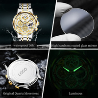 Montre automatique transparente OEM 9947 en alliage, fausse montre mécanique squelette pour hommes, personnalisable avec logo