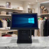 Sistema POS de Doble Pantalla de 15.6 Pulgadas, Caja Registradora con Sistema Operativo Windows/Android, CPU Intel I5, Bluetooth/Wi-Fi, Impresora de 58/80 mm para Comercio Minorista