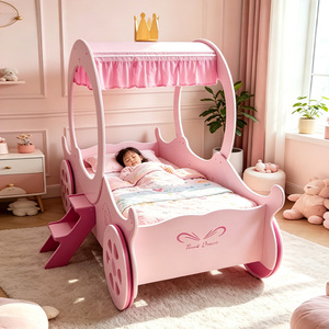 rosa principessa telaio del <span class=keywords><strong>letto</strong></span> a tema fiabesco ragazze <span class=keywords><strong>letto</strong></span> a baldacchino in legno per bambini <span class=keywords><strong>letto</strong></span> per bambini - Product Image 2