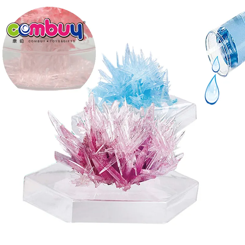 Educational kids play budding crystals discovery science projects